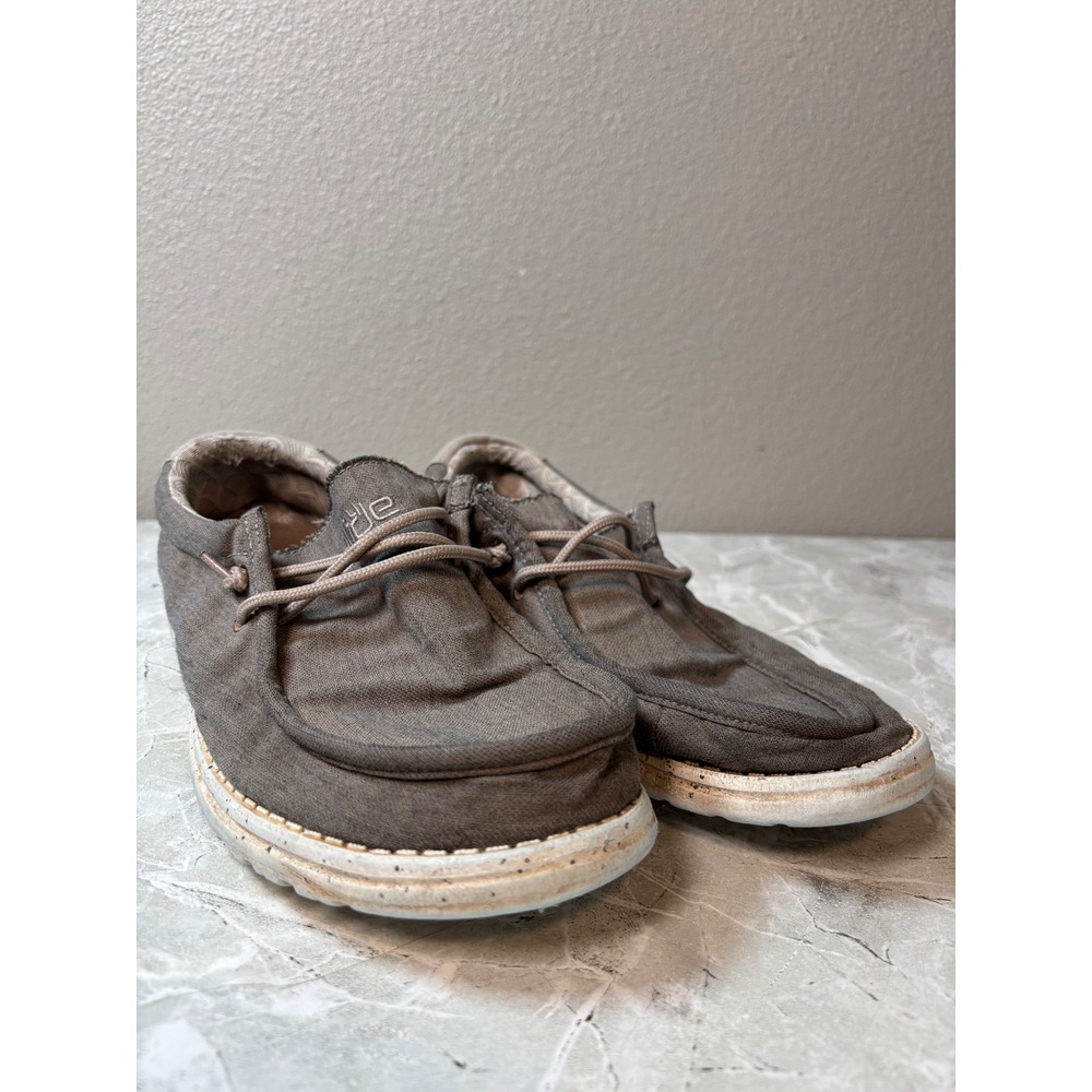 Hey Dude Wally Chambray Sepia Brown Men's‎ Loafers Shoes Size 9 Casual Slip On